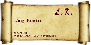 Láng Kevin névjegykártya