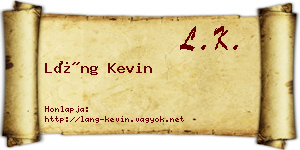 Láng Kevin névjegykártya