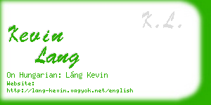 kevin lang business card