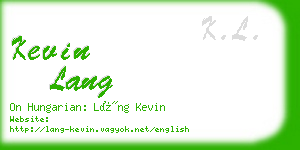 kevin lang business card
